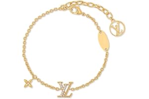 ceyfey Designer 18k Gold -Tone Bracelet with Star and Logo Charms,Luxury Fashion Jewelry
