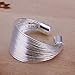 Fashion Women Noble Jewelry 925 Silver Ring Set in Many Hoops Open Free Yards