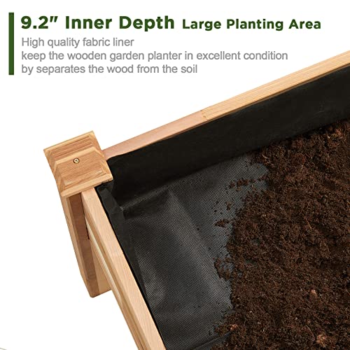 AMERLIFE Cedar Raised Garden Bed Elevated Wooden Planter Box 6