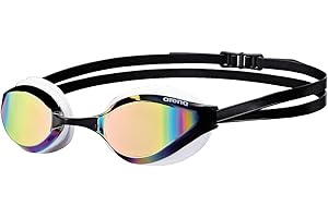 ARENA Unisex Python Racing Swim Goggles for Men and Women Anti-Fog No Leak Max Comfort Dual Strap, Mirror/Non-Mirror Lens