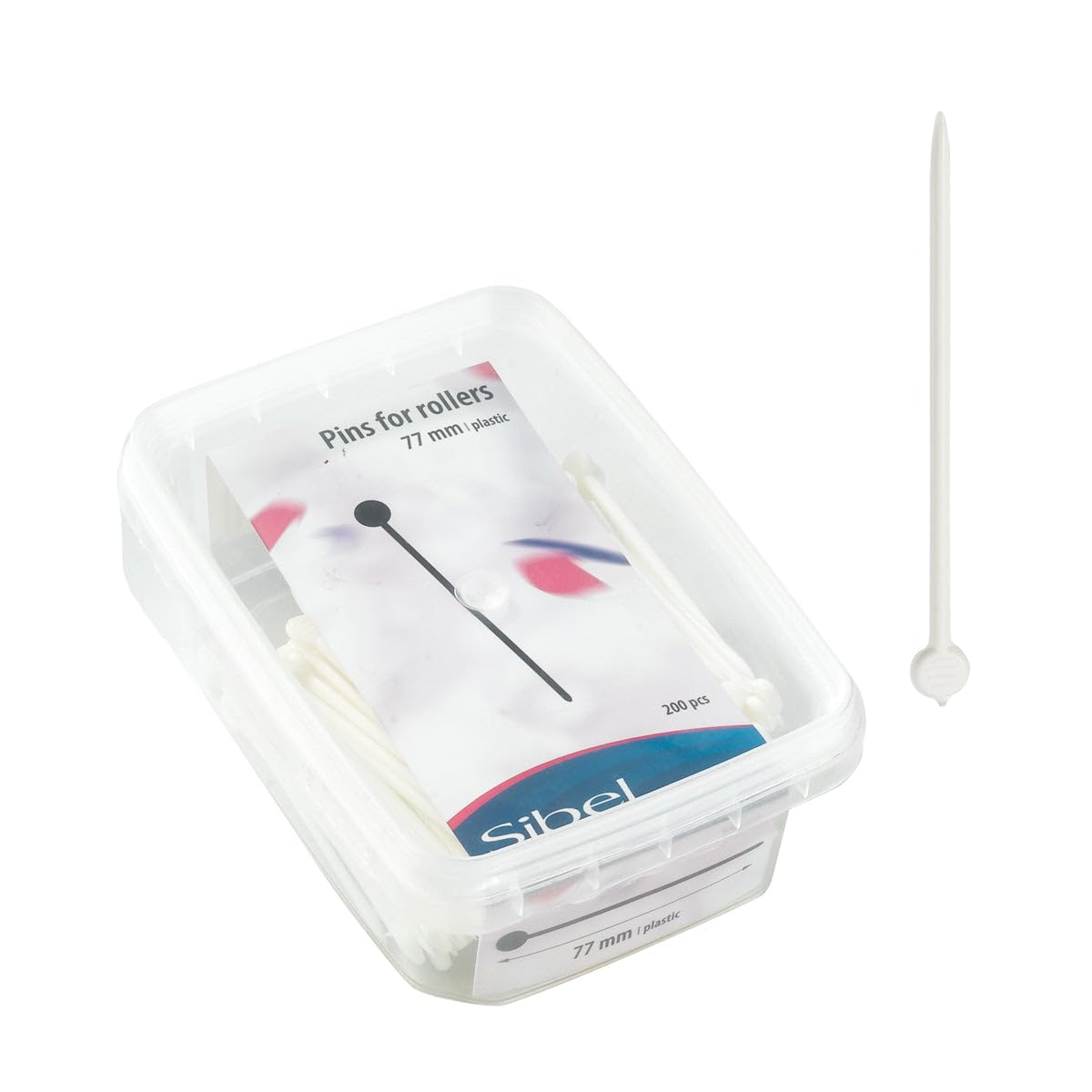 SIBEL White plastic roller pins - 77mm - Pack of 200