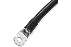 Spartan Power Black 9 inch 4/0 AWG Battery Cable 5/16" M8 Made in USA