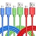 Pofesun Micro USB 6ft Premium Android Cable High Speed USB 2.0 A Male to 2M Micro B Sync and Charging Cables for Samsung, Nexus, LG, Motorola, Android Smartphones and More(Blue+Red+Green)