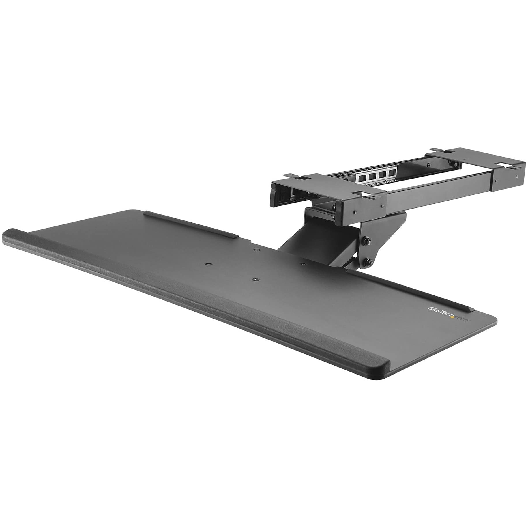 StarTech.com Under Desk-Mount Keyboard Tray - 26.4β Wide - Adjustable - Ergonomic Slide-Out Keyboard Shelf with Tilt and Swivel (KBTRAYADJ)