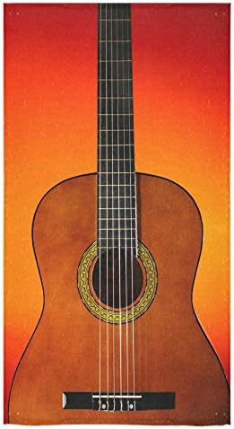 Guitar Soft Bath Towel Beach Bathroom Shower Towel 80% Polyester 20% Cotton, (One Side)(30x56 inches)