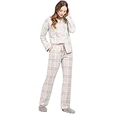 Barbour Plaid Flannel Pajama Set Pink Tartan XL