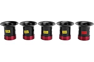 5pcs Aluminum Alloy Magnifying Glass Watch Repair Loupe Set, 3X 5X 10x 15x 20x Magnifier with Glass Lens for Precision Jewelr