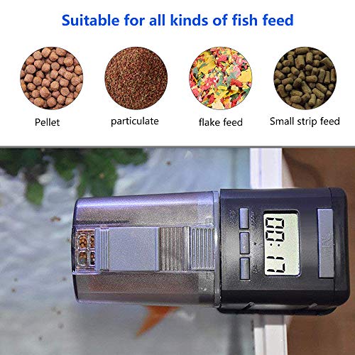 BestFire Automatic Fish Feeder Computer Controlled Fish Food Dispenser Large Capacity Smart Timing Quantitative Feeding with LCD Display for Aquarium Fish Tank Holiday Fish Feeding