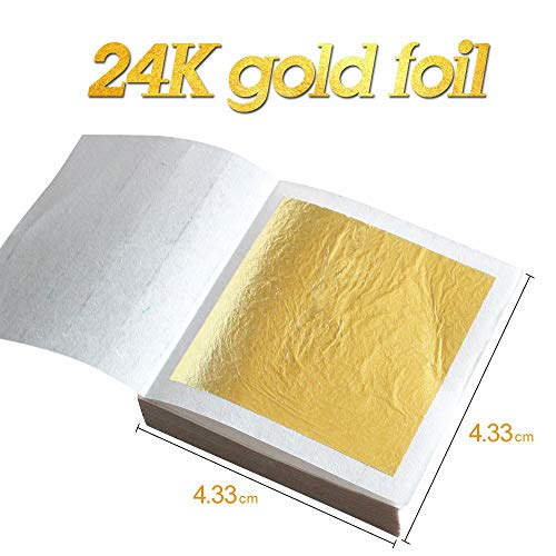 Buy Edible Gold Leaf Sheets 4.33 x 4.33 cm 24K Pure Genuine Facial