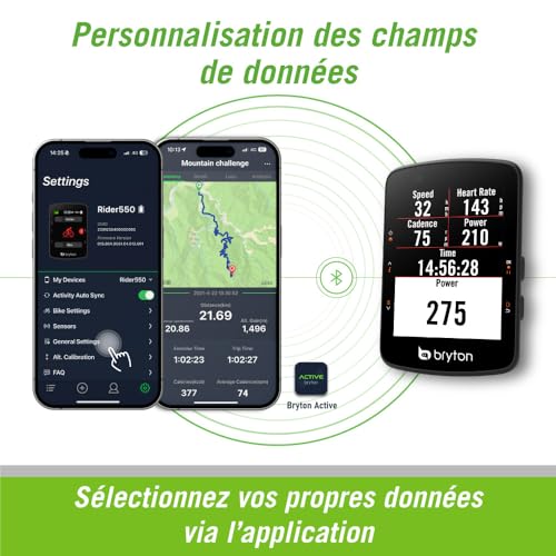 Bryton Rider 650/550 GPS Bike Computer with 2.8 Inch Colour Display, Detailed Navigation, Turn by Turn Automatic Brightness Adjustment, Bluetooth and Ant+ Compatible