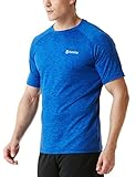 CLSL TM-MTS03-SBL_Large Tesla Men's HyperDri Short Sleeve T-Shirt Athletic Cool Running Top MTS03