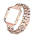 For Fitbit Blaze Bands, bayite Replacement Stainless Steel Chain Bands with Metal Frame for Fitbit Blaze Rose Gold