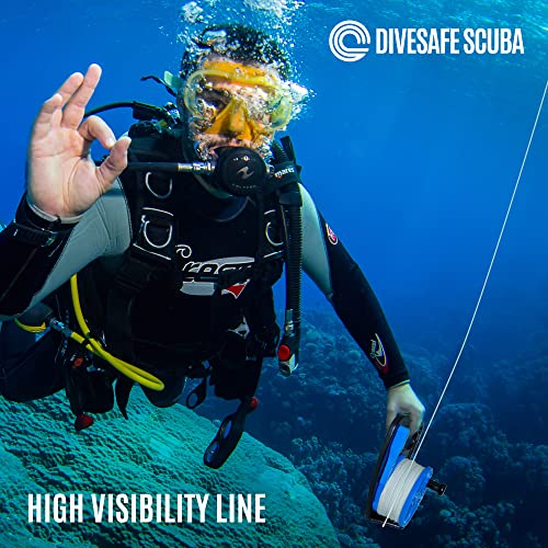 DiveSafe Scuba Diving Reel with Thumb Stopper and High Visibility White