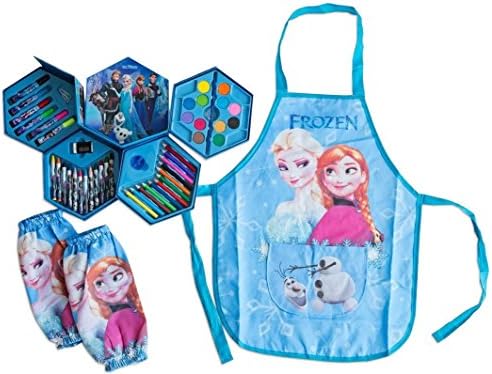 Frozen–Deluxe Frozen 4 Layer Art Kit Set with Elsa &amp; Anna Dress up Artist Apron plus Arm Sleeves