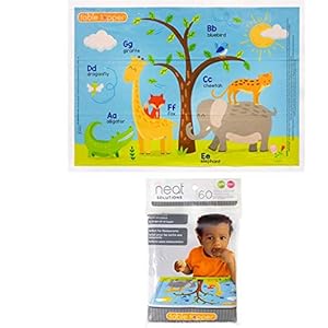 Neat Solutions Table Topper Disposable Stick-on Placemats in Reusable Package, Gender Neutral, 12″ x 18″, 60 Count (Pack of 1) (Styles May Vary)