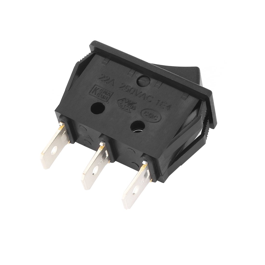 uxcell 10Pcs AC 16A/125V 16A/250V SPDT On-Off 3 Terminal 2 Position Boat Rocker Switches Black