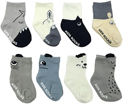 Petescilla Baby Boy Animal Fun Socks Non-Skid 4-pack
