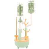 Toyvian Bottle Brush Set with Stand Pacifier and Straw Brush Green | Extended Handle, with Stand Design, Green Set, Lightweight for Travel, Cleans Bottles and Cups
