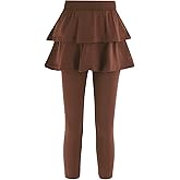 GLEAMING GRAIN Girl Leggings with Ruffle Skirt Pants Cotton Elastic Warm Trousers Kids for 3-8 Years