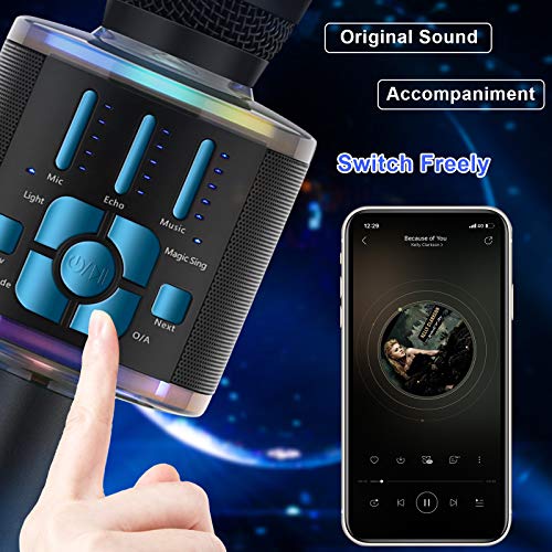BONAOK 2021 Wireless Bluetooth Karaoke Microphone with Magic Voice