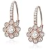 Amazon Essentials Sterling Silver Plated Flower Cubic Zirconia Leverback Dangle Earrings, (previously Amazon Collection)