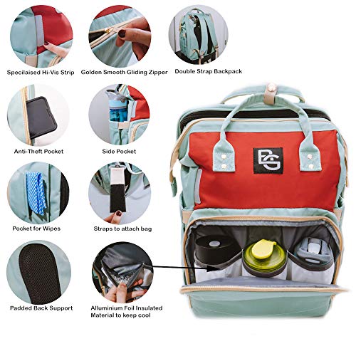 Diaper Bag Backpack with Changing Bed, Water Resistant Diaper Bag with