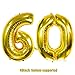 60th Birthday Decorations Kit - Happy Birthday Banner,40-Inch 60 Foil balloons,Gold Black Star Balloons Latex Balloons with Golden Ribbon for 60 Years Old Party Supplies