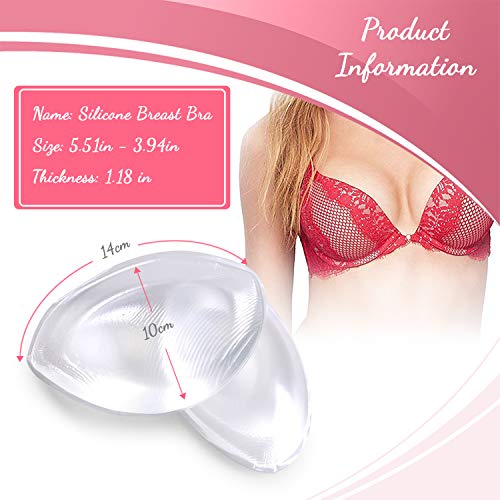 Silicone Bra Inserts Breast - Waterproof Enhancers Clear Gel BRA Inserts A to D Cup for Swimsuits & Bikini Push Up Molding Pad