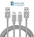 iPhone Charger Cable Novtech 2 Pack 10ft Nylon Braided Lightning to USB Charging Cord for iPhone 7 7 Plus se 6s 6s Plus 6 6 Plus 5s 5c 5, iPad Pro Air iPad mini, iPod touch 5th 6th nano 7th (Gray)