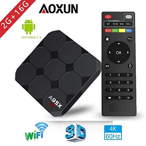 Android 7.1 Smart TV Box 【2GB+16GB】- A95X New Generation Android TV Box with Amlogic S905W 64Bits Quad-Core/Built-in Wi-Fi/HDMI Output/USB2/4K UHD Web TV Box By Aoxun