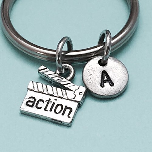 Clapperboard keychain, clapperboard charm