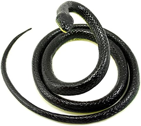 Doloburn Realistic Rubber Black Mamba Snake Toy 52 Inch Long