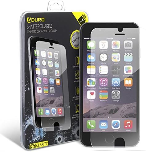 iPhone 8 / iPhone 7 Tempered Glass Screen Protector - Aduro Shatterguardz Anti-Scratch, Anti-Fingerprint Coating, Ultra-Sensitive Touch Tech for Apple iPhone 8 and iPhone 7