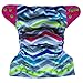 EcoAble Baby Charcoal Bamboo All-In-One AIO Cloth Diaper w/ Pocket, Size 10-35Lb (Chevron 2, Minky)
