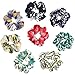 KECUCO 18 Colors Women's Chiffon Flower Hair Scrunchies for Girls Ponytail Holder Elastic Hair Bands, Including 5 pcs Chiffon Polka Dot Print Hair Ties and 13 pcs Colorful Flowers Hair Bows(COLOR 1)