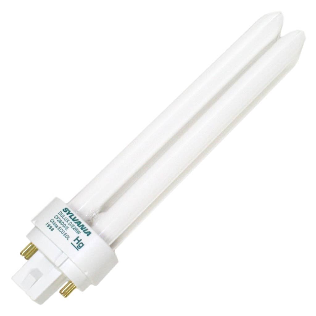 Sylvania 20941 CF26DD/E/827/ECO/BL/1 Double Tube 4-Pin CFL Bulb | 26W Warm White Energy-Saving Light