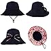 Womens Cotton Bucket Boonie Sun Hat Summer Cap Foldable Wide Brim UV SPF 50 Navy