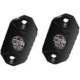 4WDKING LED Rock Lights, 2 Pods Red Wheel Lights for Car Truck Motorcycle | IP68&amp;IP69K Waterproof, Underbody Glow Trail Rig Lamp LED Neon Lights for Motorcycle ATV SUV Truck Off Road Car Boat