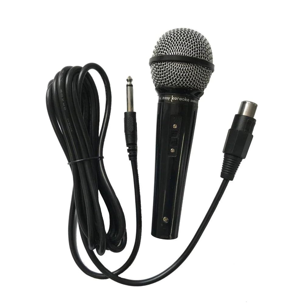 EASY KARAOKE Dynamic Karaoke Microphone For Singing – Handheld Mic, 2.8m Cable, on/off switch, Wide Frequency (100Hz to 14KHz) - For Karaoke Singing, Speech, Wedding and Outdoor Activity – Black