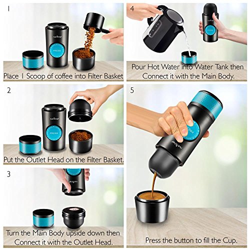 Upgraded Portable Electric Espresso 4335463708 Maker, 2 in 1 Capsule