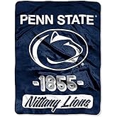 Northwest NCAA Micro Raschel Varsity Plush Fleece Throw Blanket, 46" x 60" (Penn State Nittany Lions)