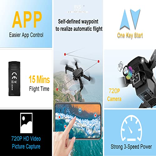 Mini Drone with Camera for Adults - Christmas Toy Gift for Teenage Boy Girl Kids Beginner Age 8-10-12 Years Old - RC Quadcopter Multirotors | Foldable UAV | WiFi HD FPV Live Video | One Key Take Off/Land | Altitude Hold | Headless Mode | 36