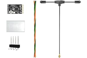 SkyGuy ELRS FPV Receiver - 2.4ghz ExpressLRS Nano Receiver Drone RX Module with 78mm UFL T Antenna for FPV Drone Tiny Whoop F