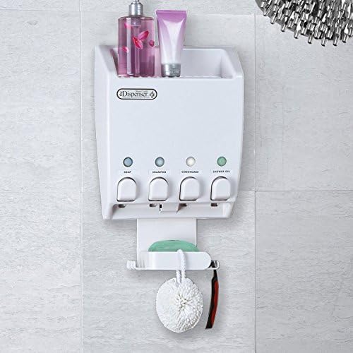 Better Living Shower Caddy 4 Button Shampoo Soap Dispenser & Bathroom Organizer