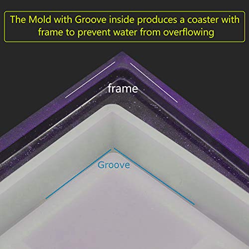 image for Hangnuo 4 Pack Coaster Silicone Molds in Square, Hexagon - Mold for Re