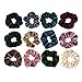 Homerove 12pcs Hair Scrunchies, Velvet Elastic Hair Bands, Scrunchy Colorful Hair Ties Hair Ropes for Women or Girls Hair Accessories – 12 Assorted Colors Scrunchies