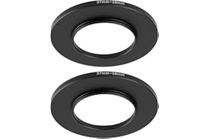 YINETTECH 2Pcs 37-58mm Metal Step Up Ring Lens Adapter Compatible with SLR Camera Black