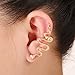 Qtalkie Cool Stylish Retro Vintage Punk Winding Snake Left Ear Cuff Wrap Earring Gold