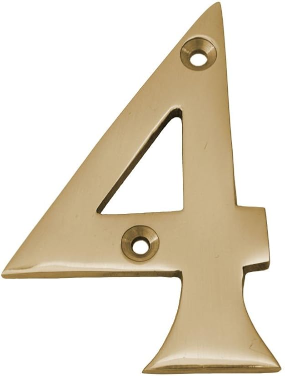 75mm Victorian Door Number 4 Polished Brass Amazon.co.uk DIY & Tools