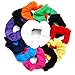 Luxxii 12 Pack - 4 inch Pretty Cotton Colorful Scrunchies Ponytail Holder Elastic Hair Bands